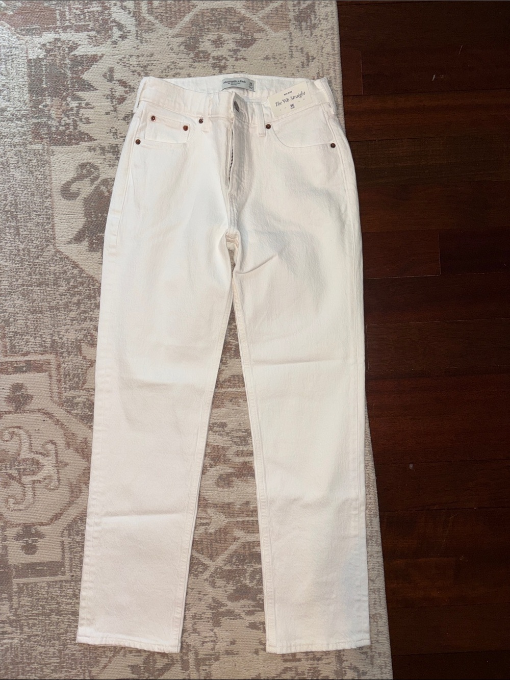 Abercrombie & Fitch Straight-Leg White Women’s Jeans